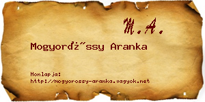 Mogyoróssy Aranka névjegykártya