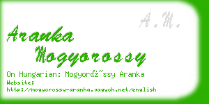 aranka mogyorossy business card